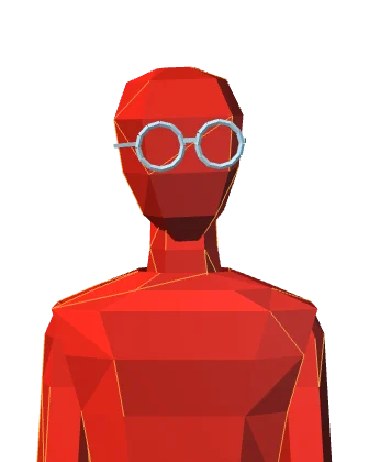 The same figure, in round wire glasses.